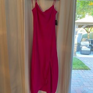 pink Express satin dress. New, never worn!